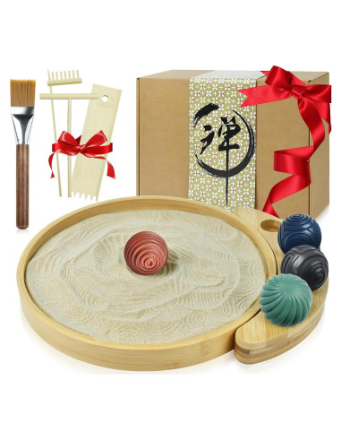 Jardín Zen Japonés Artcome 30cm con Arena y 4 Bolas Zen
