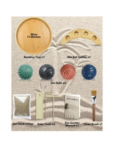 Jardín Zen Japonés Artcome 30cm con Arena y 4 Bolas Zen 2