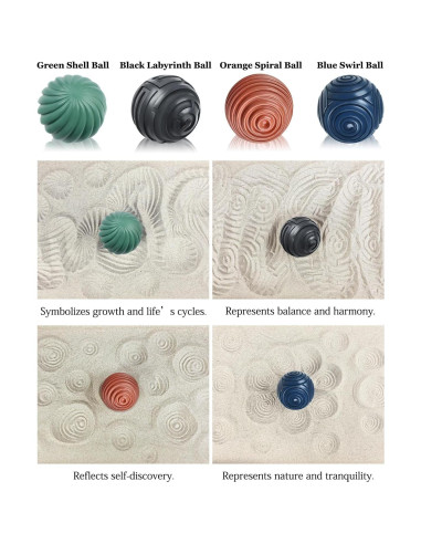 Jardín Zen Japonés Artcome 30cm con Arena y 4 Bolas Zen