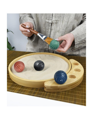 Jardín Zen Japonés Artcome 30cm con Arena y 4 Bolas Zen
