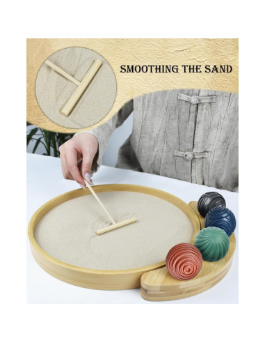 Jardín Zen Japonés Artcome 30cm con Arena y 4 Bolas Zen