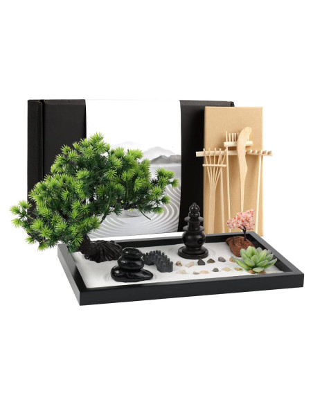 Kit Jardín Zen Thaibear - Decoración Escritorio 14 Piezas