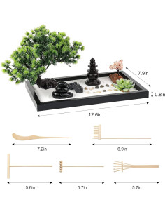 Kit Jardín Zen Thaibear - Decoración Escritorio 14 Piezas 2