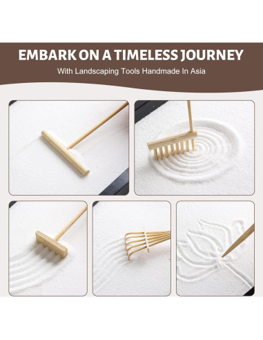 Kit Jardín Zen Thaibear - Decoración Escritorio 14 Piezas