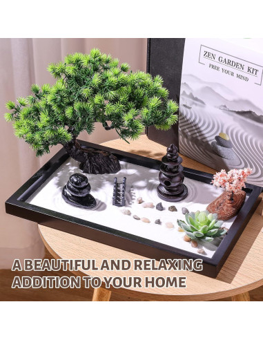 Kit Jardín Zen Thaibear - Decoración Escritorio 14 Piezas