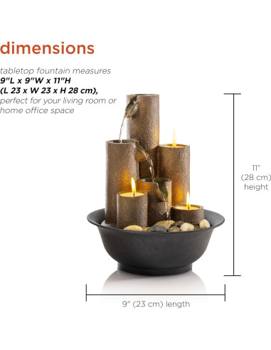 Fuente de Agua de Mesa Interior Alpine WCT202 28 cm 3 Niveles