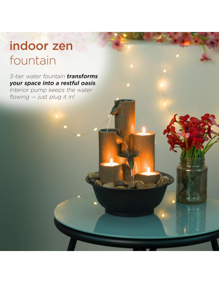 Fuente de Agua de Mesa Interior Alpine WCT202 28 cm 3 Niveles