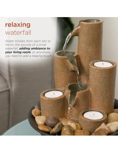 Fuente de Agua de Mesa Interior Alpine WCT202 28 cm 3 Niveles