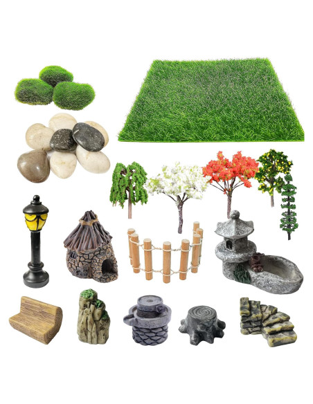 Kit de Mini Jardín Zen 26 Piezas Cayway - Accesorios Decorativos