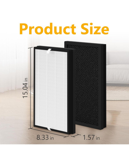 Paquete de 4 Filtros HEPA C500FL Homedics AP-C500/AP-C550