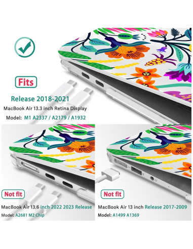 Funda Dura May Chen para MacBook Air 13" M1 2021-2018 - Flores