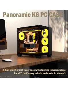 Caja de PC KEDIERS K6 Media Torre 6 Ventiladores ARGB 2