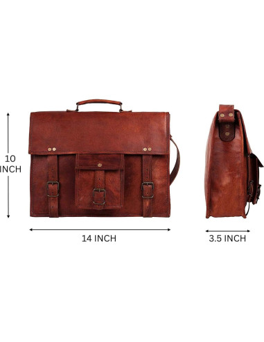 Bolsa Mensajera de Cuero RUSTIC TOWN 14" para Laptop