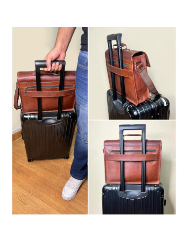 Bolsa Mensajera de Cuero RUSTIC TOWN 14" para Laptop