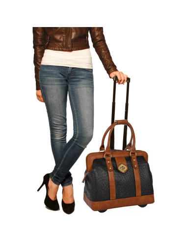 Bolsa de Laptop Rodante JKM & Company para Mujeres - Negro