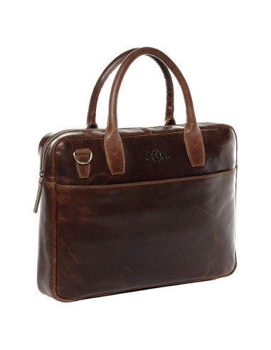 Bolsa para portátil SID & VAIN BOSTON de cuero genuino 43x36cm