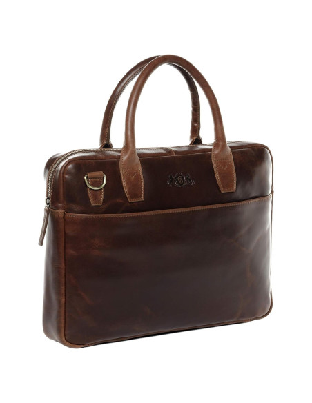 Bolsa para portátil SID & VAIN BOSTON de cuero genuino 43x36cm