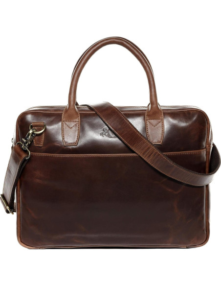 Bolsa para portátil SID & VAIN BOSTON de cuero genuino 43x36cm