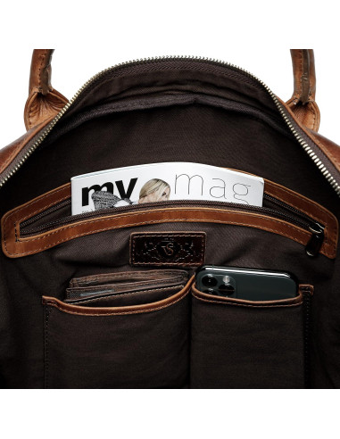 Bolsa para portátil SID & VAIN BOSTON de cuero genuino 43x36cm