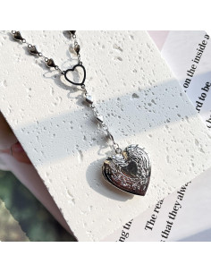 Collar medallón personalizado ZKBKJSPZJB corazón acero inoxidable 2