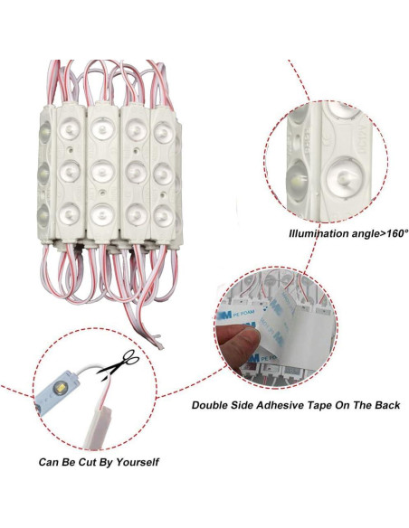 Módulo LED 20pcs 2.99m 2835 SMD 150LM IP65 Blanco