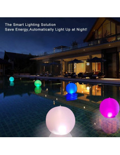 Luces Flotantes LED Solares Esuper 14" IP68 para Piscina - 2 PCS 2