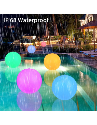 Luces Flotantes Solares GEEDIAR 14" LED Multicolor IP68 - 4 Piezas