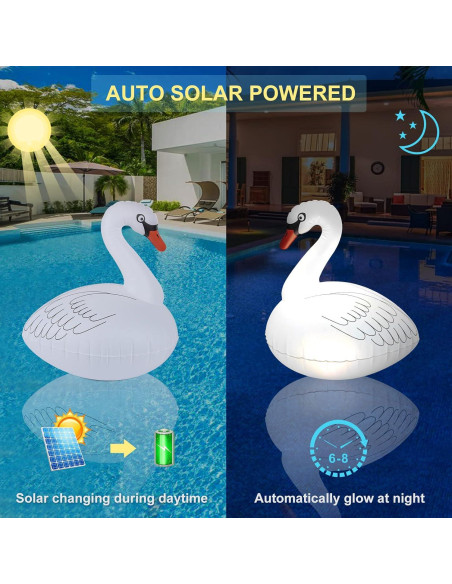 Luces de piscina flotantes Goallim 2 Unidades LED Solar IP68