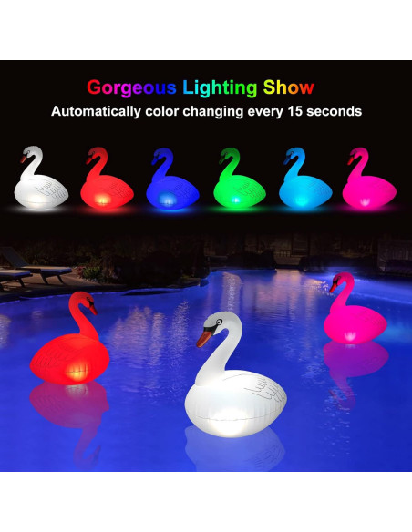 Luces de piscina flotantes Goallim 2 Unidades LED Solar IP68