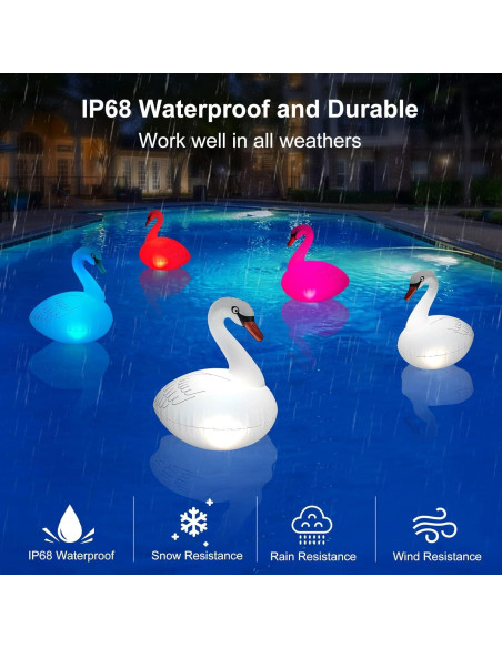 Luces de piscina flotantes Goallim 2 Unidades LED Solar IP68