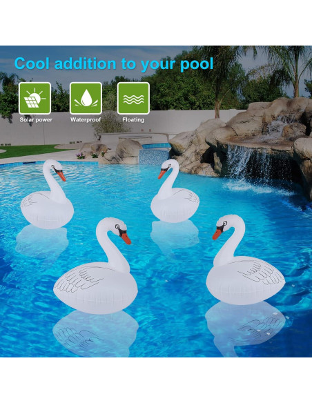 Luces de piscina flotantes Goallim 2 Unidades LED Solar IP68