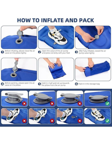 Colchón Inflable Camping SNBBGT XLQD003 190x60cm Bomba Pie