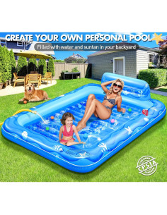 Piscina Inflable Sinbyuer para Bronceado 205x152 cm Azul Claro 2