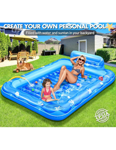 Piscina Inflable Sinbyuer para Bronceado 205x152 cm Azul Claro