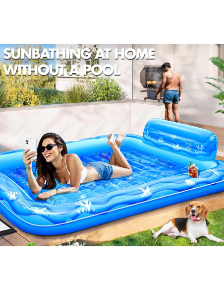 Piscina Inflable Sinbyuer para Bronceado 205x152 cm Azul Claro