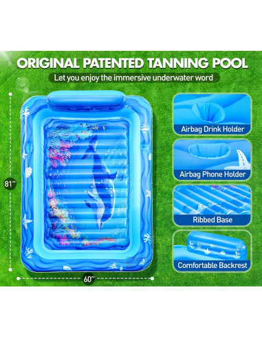 Piscina Inflable Sinbyuer para Bronceado 205x152 cm Azul Claro