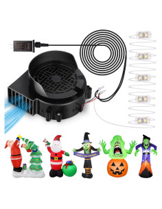 Ventilador Inflable Mlhezy 12V 1.5A con Luces LED 5 Bombillas