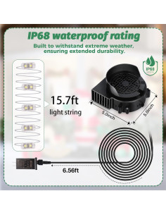 Ventilador Inflable Mlhezy 12V 1.5A con Luces LED 5 Bombillas 2