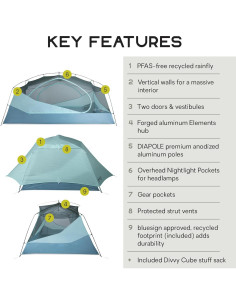 Tienda de Camping NEMO Aurora 3 Personas Escarcha/Silt 2024 2