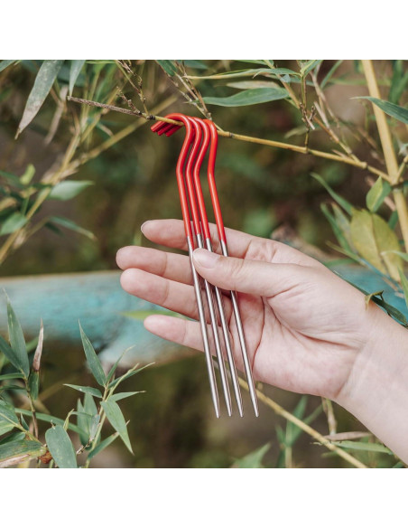 Clavos de Tienda de Camping iBasingo Titanio 8 Piezas 16.5cm