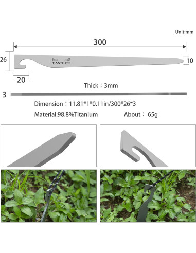 Estacas de Camping de Titanio TIANDLIFE 20cm Alta Resistencia