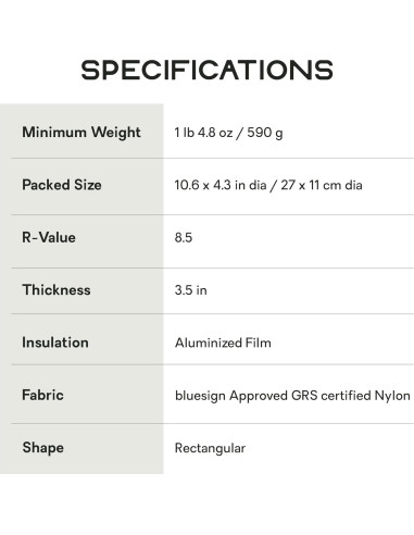 Almohadilla para Dormir NEMO Tensor EC 182.88x63.5 cm Aislante