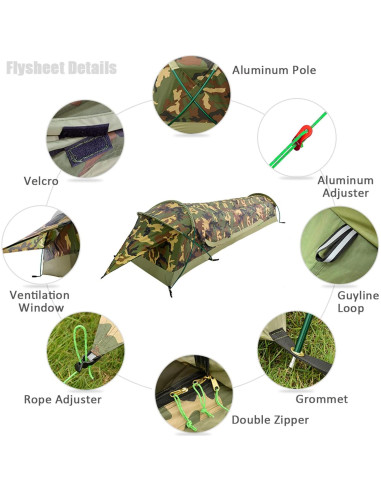 Tienda Bivy Ultraligera GEERTOP para 1 Persona Impermeable