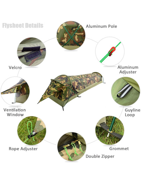 Tienda Bivy Ultraligera GEERTOP para 1 Persona Impermeable