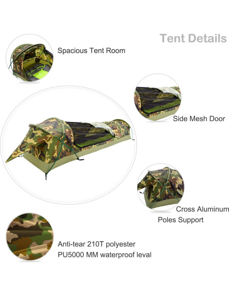 Tienda Bivy Ultraligera GEERTOP para 1 Persona Impermeable