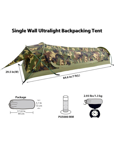 Tienda Bivy Ultraligera GEERTOP para 1 Persona Impermeable
