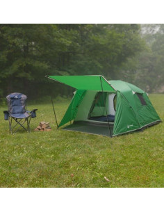 Carpa Familiar para 4 Personas Wakeman Verde con Porche 2