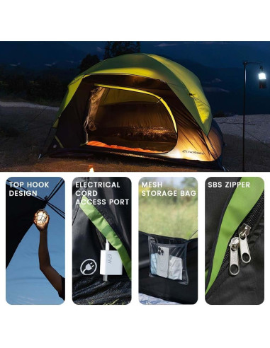 Carpa de Camping EchoSmile para 2 Personas - Impermeable y Ligera