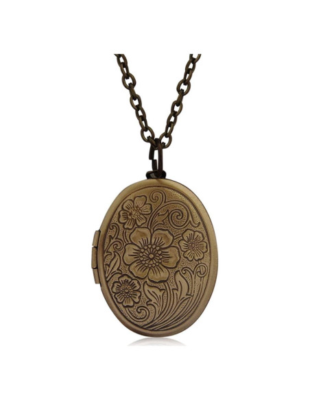 Collar de Medalla Corazón Oro 14k y Plata Colorido para Mujeres