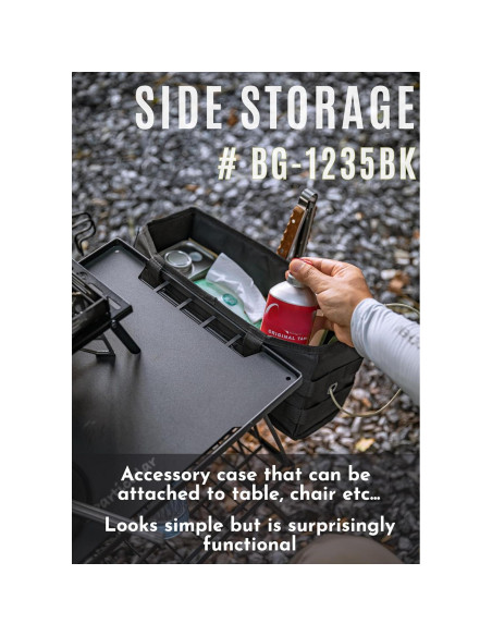 Bolsa de Almacenamiento Lateral Camping Moon Negra 13x35x16cm